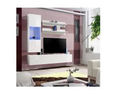 Meuble TV FLY H3 design, coloris blanc brillant. Meuble suspendu moderne et tendance pour votre