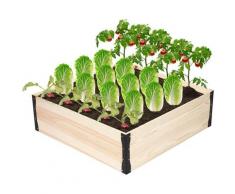 Carré potager en bois Bac à fleurs Jardin sur Pied Table de Rempotage 81.5*81.5*25cm