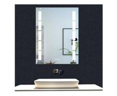 OCEAN Miroir de salle de bain 70x50cm anti-buée miroir mural avec éclairage LED modèle Bambou