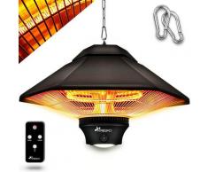 Tresko - Chauffage Radiant Mural Infrarouge Bronze | 1200W + Télécommande + Affichage LED |