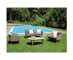 Salon de jardin en aluminium coloris naturel