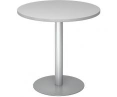 HAMMERBACHER Table de réunion Ø 800 mm - piétement argent - plateau gris clair | VSTF08/5/S