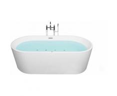 Beliani - Baignoire îlot ovale 170 cm en acrylique blanc avec jets et LED HAVANA