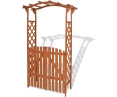 Vidaxl - Arche pour jardin avec portique Bois massif 120 x 60 x 205 cm