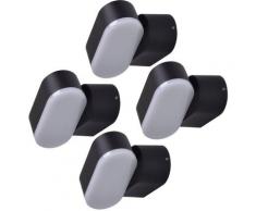 4x appliques murales à LED pour extérieur balcon cour ALU spots lumières réglables