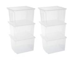 Iris Ohyama - . Lot de 6 boîtes de rangement en plastique avec couvercle - Useful Storage Box