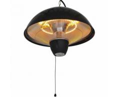 Chauffage radiant suspendu chauffage infrarouge à quartz 1500 W capacité 9 m² dim. Ø 41 x 31H cm