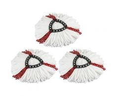 Lot de 3 Tête de Balai Serpillère 2 en 1 en Microfibre Serpillère pour Vileda turbo Facile à