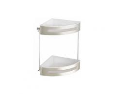 Étagère d'angle en acier inox 2 niveaux Premium Plus
