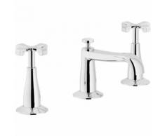 Robinet pour lavabo 3 trous Carlos Primero CP211/1 | Chromé - Vidage automatique 1'1/4 - Nobili