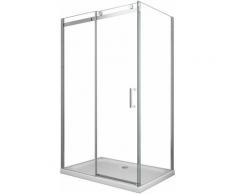 Douche de 8 mm H.190 avec un paroi fixe et une porte coulissante (receveur non inclu)– 70 fixe x