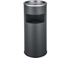 Cendrier Extérieur Intérieur sur Pied Poubelle 12 L en Acier Gris Foncé