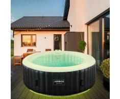Gonflable de Massage Bien-être de Piscine de Spa Extérieur avec LED Rond - Arebos