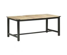 Topdeal VDTD37360_FR Table de salle à manger 180x90x76 cm Bois de manguier brut