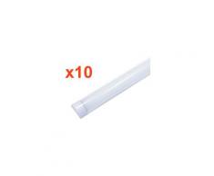 Silamp - Réglette lumineuse LED 120cm 48W (Pack de 10) - Blanc Froid 6000K - 8000K