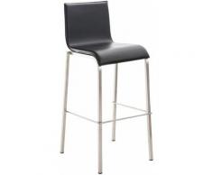 Tabouret Avola cuir plat E78 noir