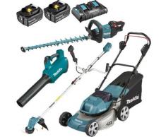 Pack Makita Jardin: tondeuse 36V DLM460 + débroussailleuse 18V DUR191UZX3 + taille-haies DUH602 +