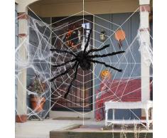 Décoration de fausse toile d'araignée géante d'Halloween de 60 ', avec une toile d'araignée de 200