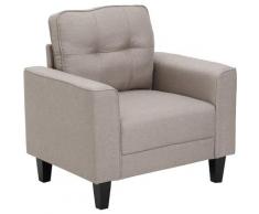 Homcom - Fauteuil de salon design contemporain dossier capitonné larges accoudoirs droits piètement