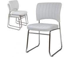 Albatros Chaise Visiteur Remo, empilable, rembourrée, Chaise de conférence ,blanc, Lot de 20