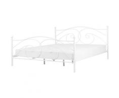 Lit double en métal blanc 180 x 200 cm DINARD