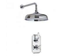 Hudson Reed - Kit de Douche Thermostatique à Encastrer avec Pommeau Mural Ø15CM - Design Rétro