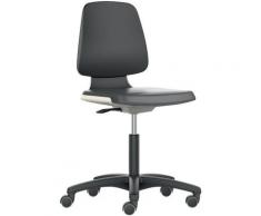 Interstuhl - Chaise d'atelier pivotante Labsit rouleaux coque de siège anthracite tissu Supertec