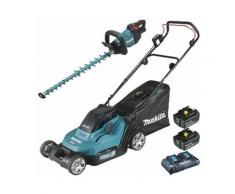 Pack Makita Jardin: tondeuse 36V 43cm DLM432 + taille haie 60cm DUH602 + 2 batteries 5Ah