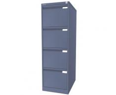 Bisley Classeur pour dossiers suspendus à 1 rangée, 4 tiroirs, format A4, bleu | 3643605