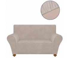Housse Extensible de Canapé Jersey de Polyester Beige Modèle 2