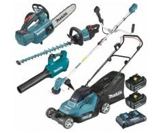 Pack Makita Jardin: tondeuse 36V DLM432 + débroussailleuse 18V DUR191UZX3 + taille-haies DUH602 +