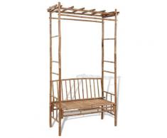 Betterlife - Banc de jardin avec pergola 130 cm Bambou8474-A