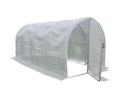 Serre de tunnel de jardin avec porte 'Mimosa' - 180 g/m² - 9 m² - 4.5 x 2 x 2 m