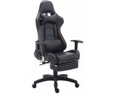 Fauteuil de bureau ergonomique dossier réglable avec repose-pieds simili-cuir noir/marron - noir