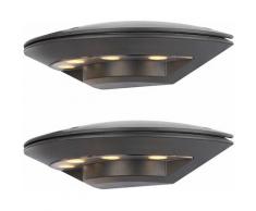 2x appliques extérieures LED balcon ALU lumières de terrasse anthracite