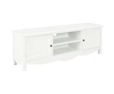 Helloshop26 - Meuble télé buffet tv télévision design pratique blanc 120 cm bois - Blanc