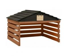 Garage de tondeuse à gazon Noir et marron 78x74x54cm Sapin