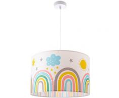 Lampe Chambre Enfant Plafonnier Suspension Arc-En-Ciel Soleil Nuages Étoiles E27 Multicolore (Ø45,5