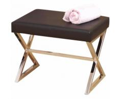 Tabouret / banc en acier et simili-cuir noir