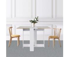 Oobest - Table Pliante avec 2 Abattants, en Panneaux de Particules Melaminés, 103/67/28x76x73,4