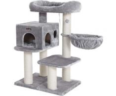 FEANDREA Arbre à Chat, avec Plate-Forme d’Observation XXL, Hamac, Grande Grotte, Troncs épais en
