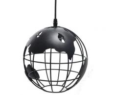 Suspension Vintage Industrielle Globe Lampe de Plafond Luminaire en Boule Métal Diamètre 20cm – Noir