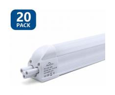 20×Anten T5 120CM Tube LED 16W Tube Plafond LED IP20 avec Réglette Complète Blanc Froid 6000K