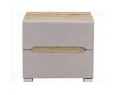 Table de chevet design bois clair et taupe WILLY