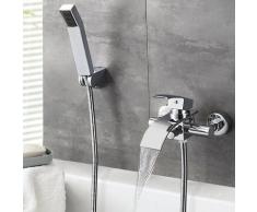 Mitigeur de Baignoire Cascade avec Douche à Main et Flexible de douche 1,5m Robinet de Douche