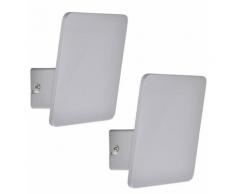 Ensemble de design de 2 appliques murales LED Miroir de salle de travail ALU Lampes gris