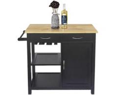 Sifree - Desserte cuisine plateau,79*82*40cm,chariot de cuisine,2 tiroirs