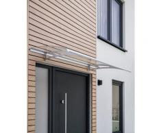 Auvent marquise de porte, 160 x 90 cm, Style Plus, polycarbonate transparent, fixations inox,