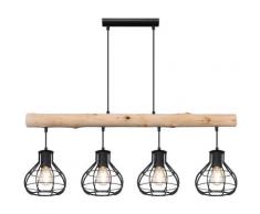 Lampe à suspension LED RGB, poutres en bois, longueur 90 cm CLASTRA