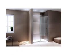 Paroi porte de douche en niche NANO verre véritable EX505 - satiné partiel - hauteur 195cm - choix